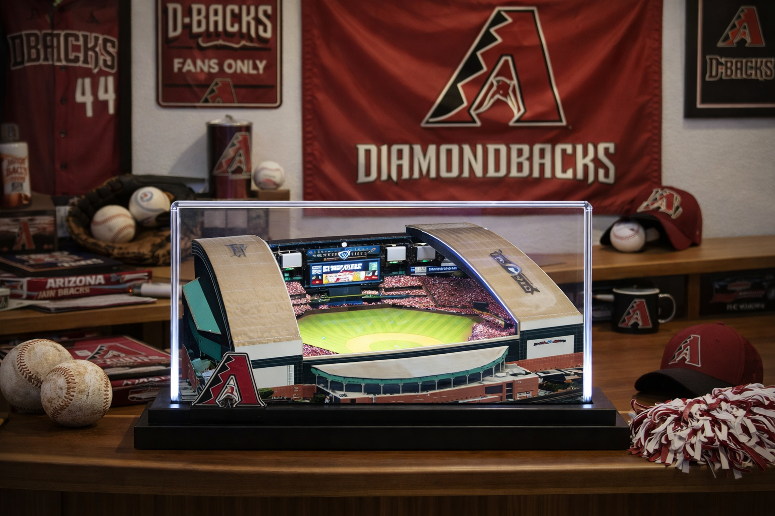 Arizona Diamondbacks Chase Field LED Layered Wood Replica