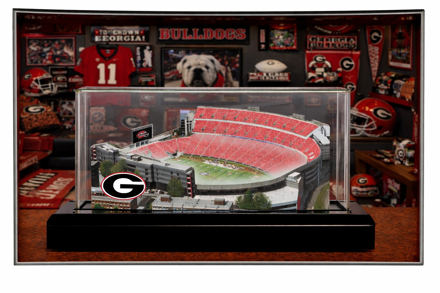 Georgia Bulldogs Sanford Stadium (Athens) LED Layered Wood Replica