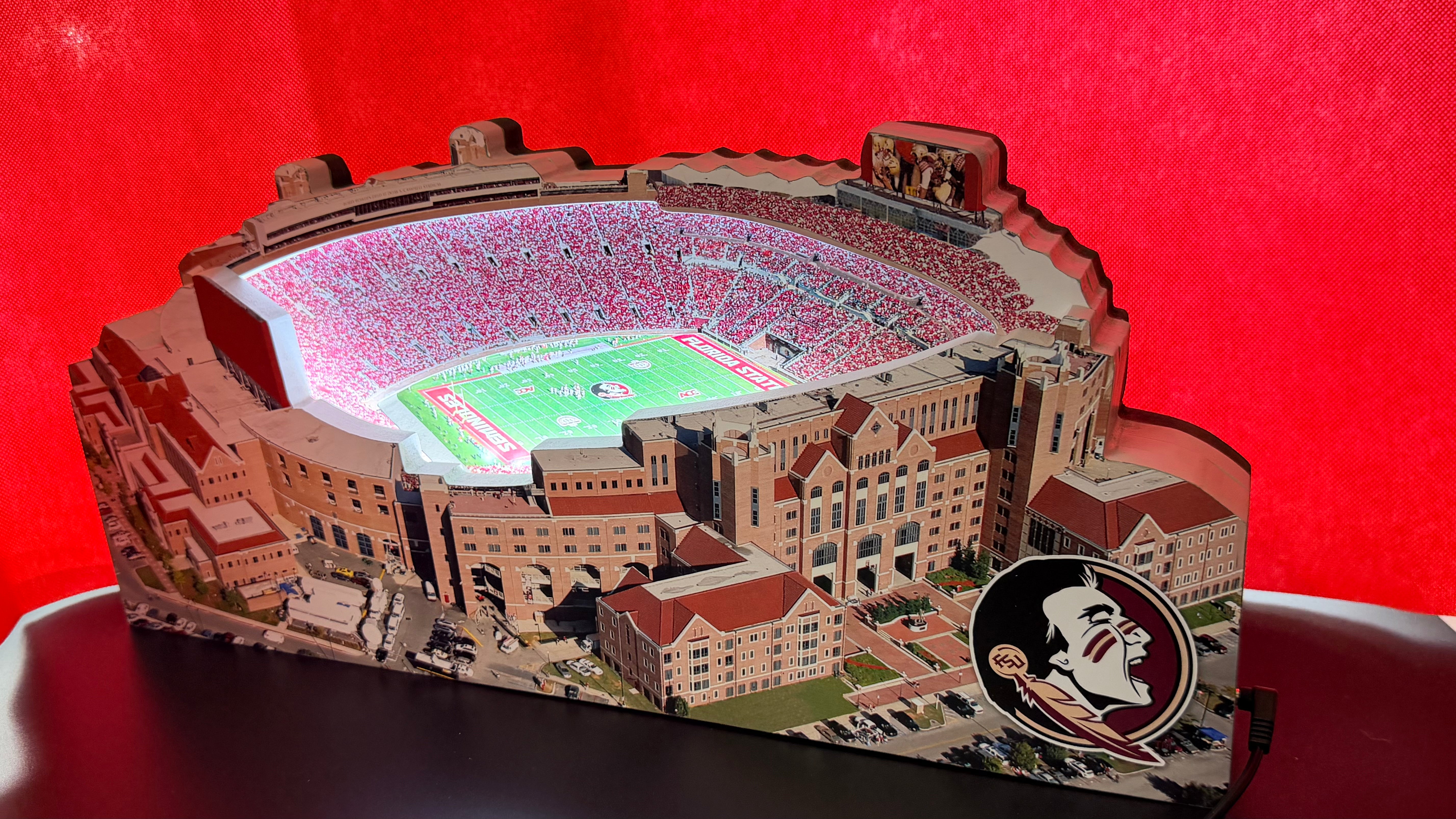 Florida State Seminoles Doak Campbell Stadium (Tallahassee) LED Layered Wood Replica