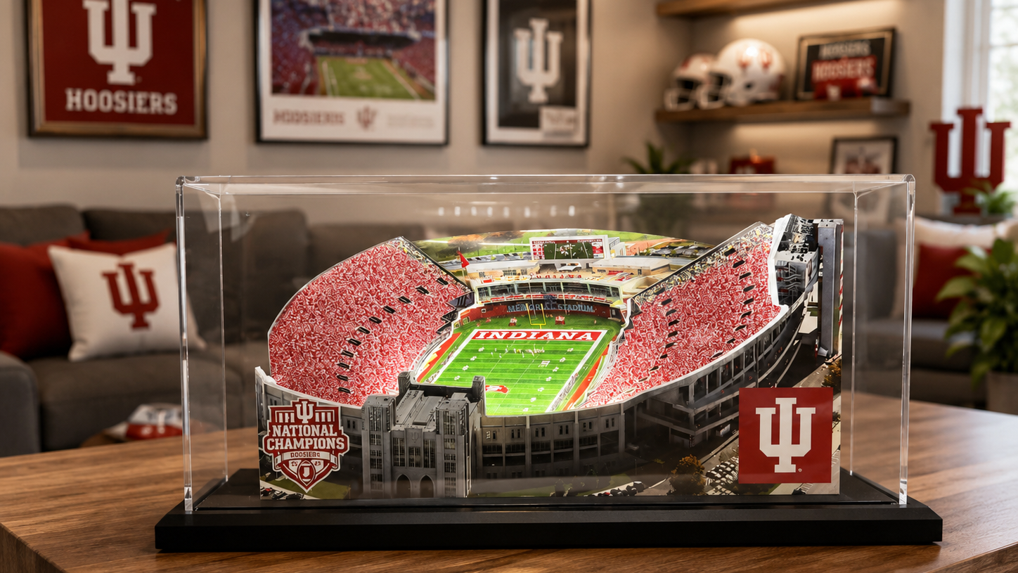 Indiana Hoosiers Memorial Stadium (Bloomington) LED Layered Wood Replica - Championship Edition
