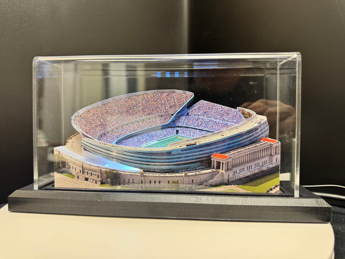 Chicago Bears Soldier Field LED Layered Wood Replica
