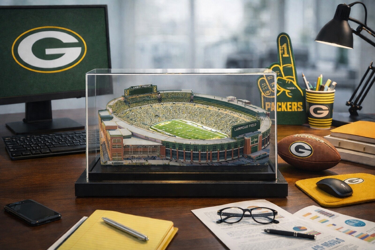 Green Bay Packers Lambeau Field LED Layered Wood Replica