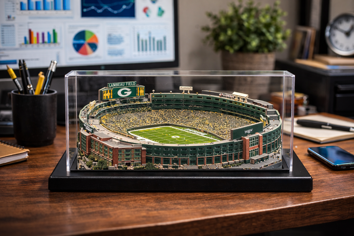 Green Bay Packers Lambeau Field LED Layered Wood Replica