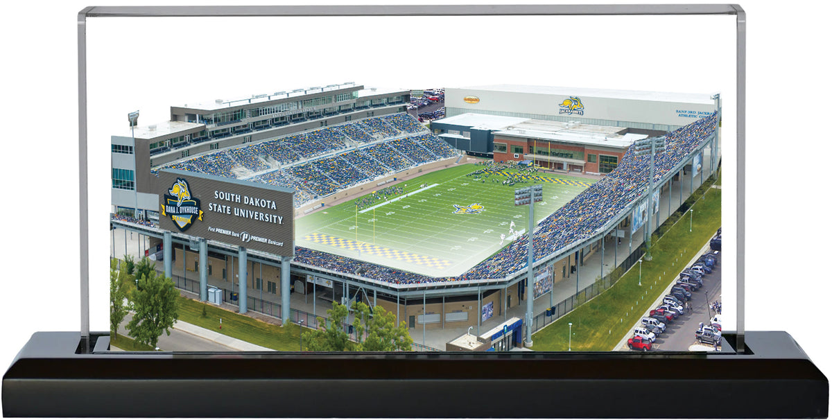 South Dakota State Jackrabbits Dana J. Dykhouse Stadium (Brookings) LED Layered Wood Replica