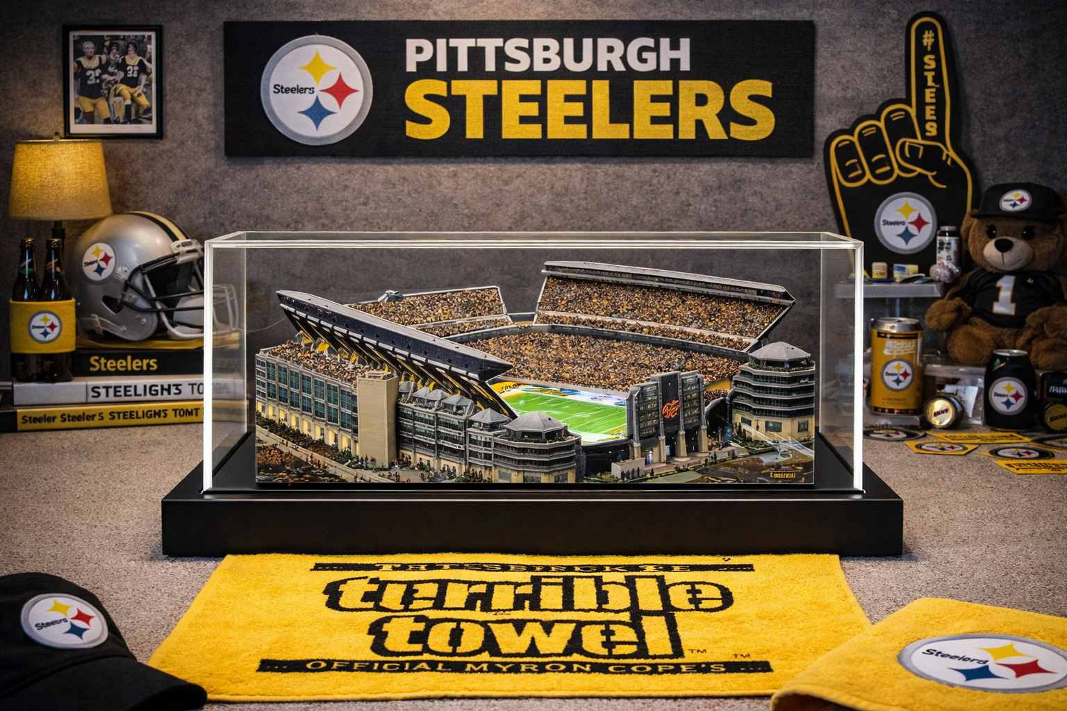Pittsburgh Steelers Heinz Field (Acrisure) LED Layered Wood Replica