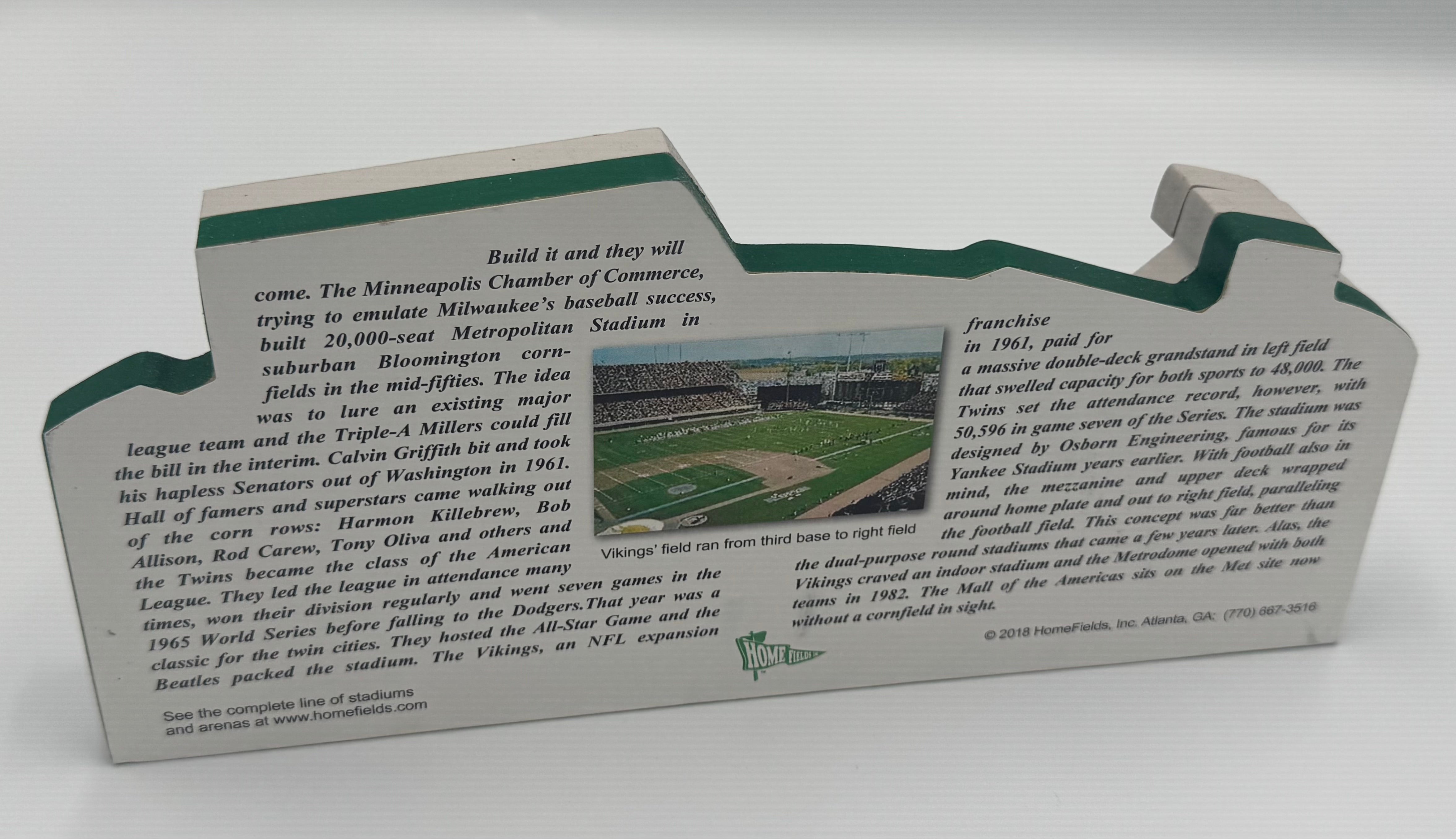 Minnesota Twins Metropolitan Stadium (Bloomington) LED Layered Wood Replica - Historic (1961-1981)