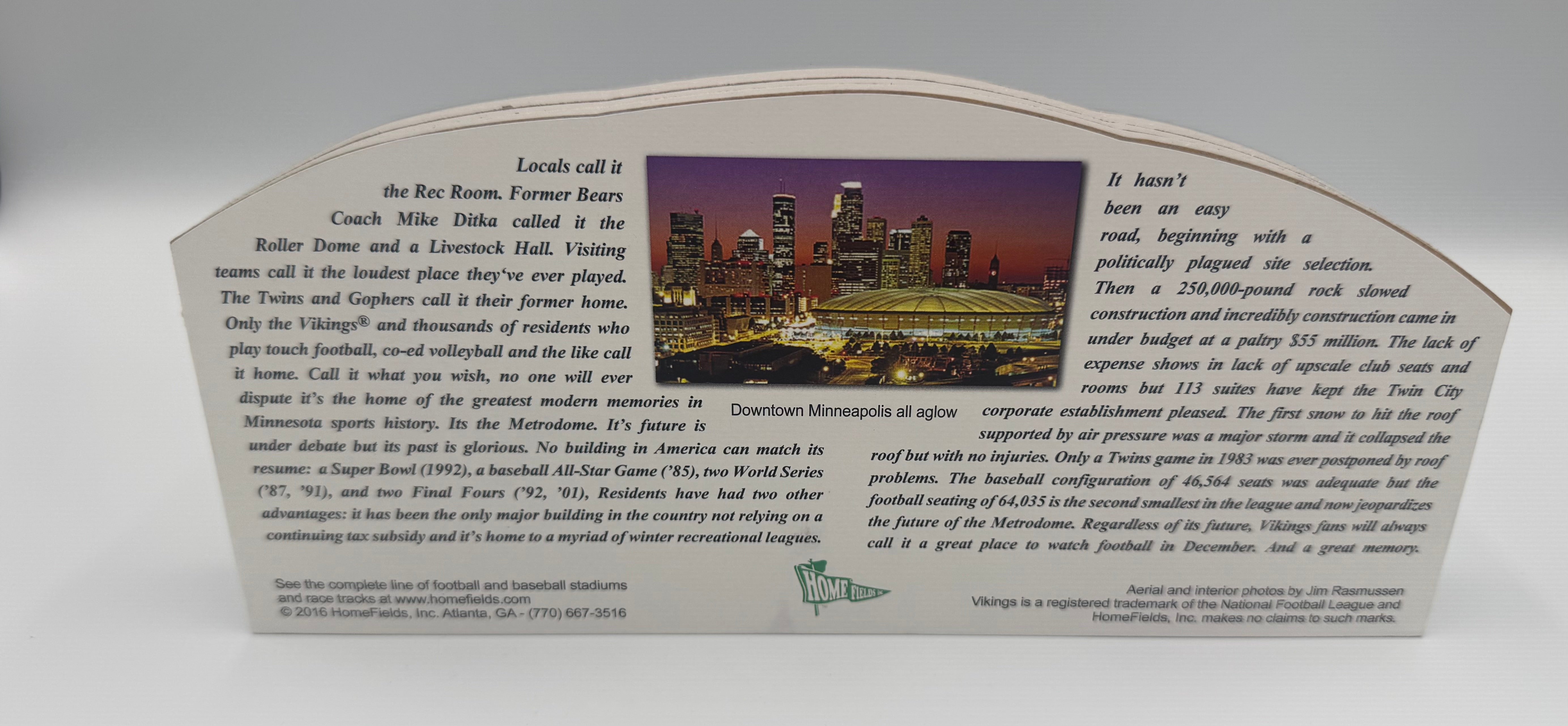 Minnesota Vikings Metrodome LED Layered Wood Replica - Historic (1982-2013)