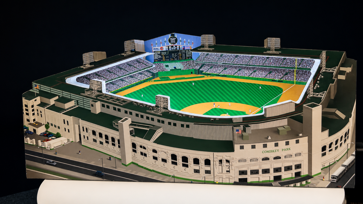 Chicago White Sox Comiskey Park LED Layered Wood Replica - Historic (1910-1990)