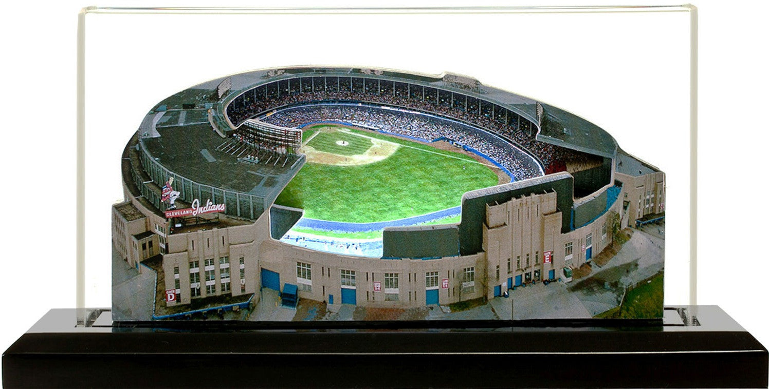 Cleveland Indians Municipal Stadium LED Layered Wood Replica - Historic (1933-1993)