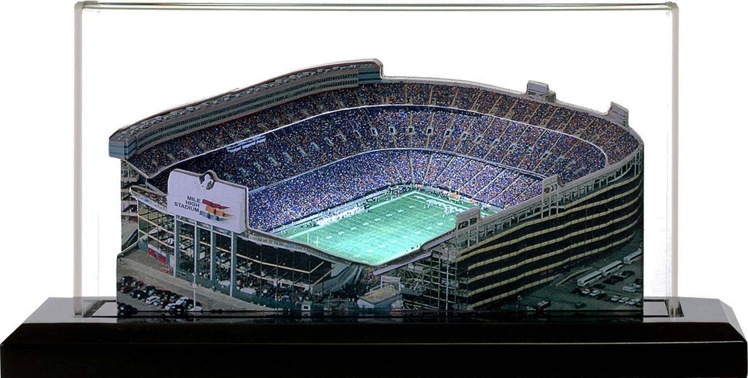 Denver Broncos Mile High Stadium LED Layered Wood Replica - Historic (1960-2001)