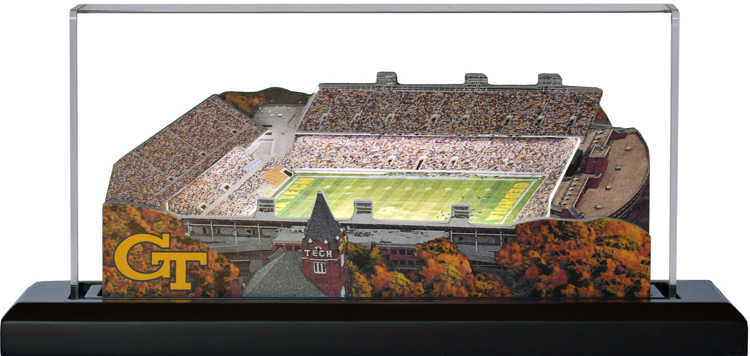 Georgia Tech Yellow Jackets Bobby Dodd Stadium (Atlanta) LED Layered Wood Replica