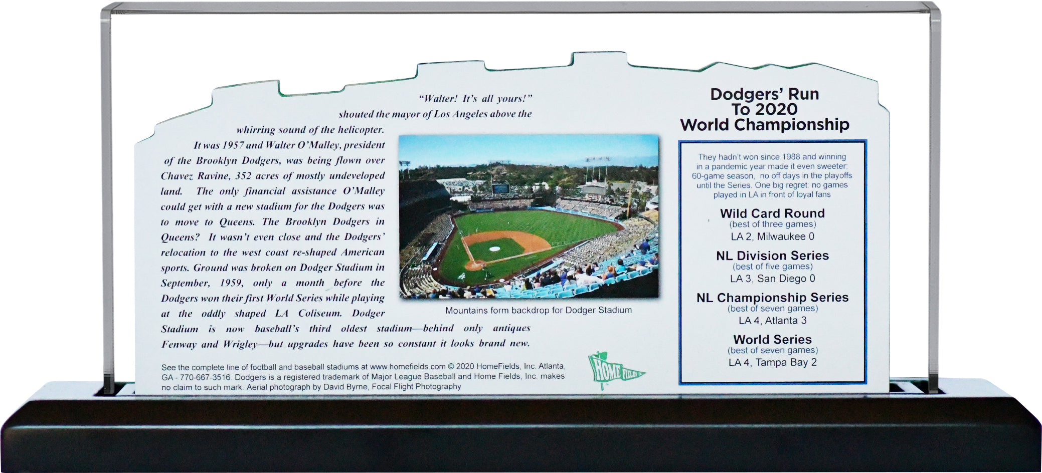 Los Angeles Dodgers Dodger Stadium LED Layered Wood Replica - World Champions Limited Edition