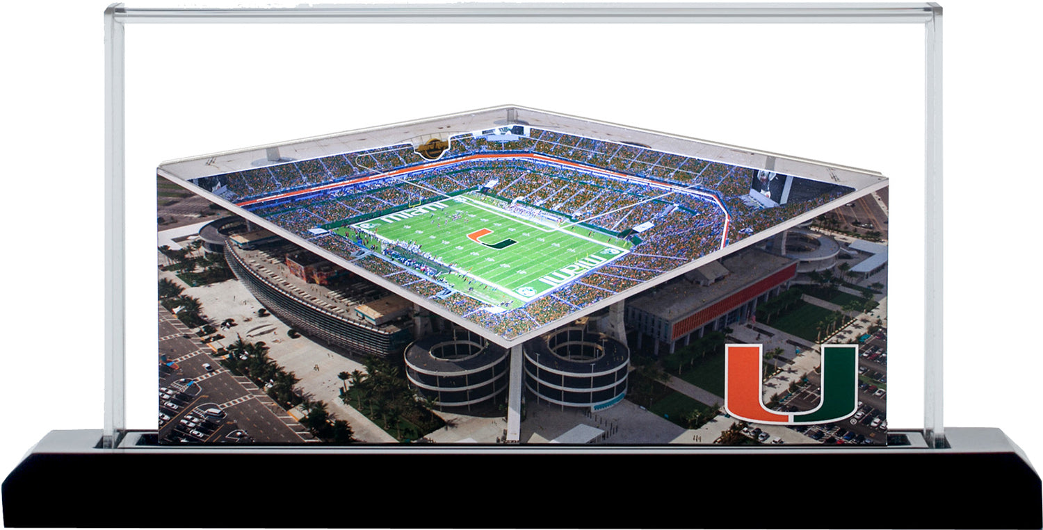 Miami Hurricanes Hard Rock Stadium LED Layered Wood Replica