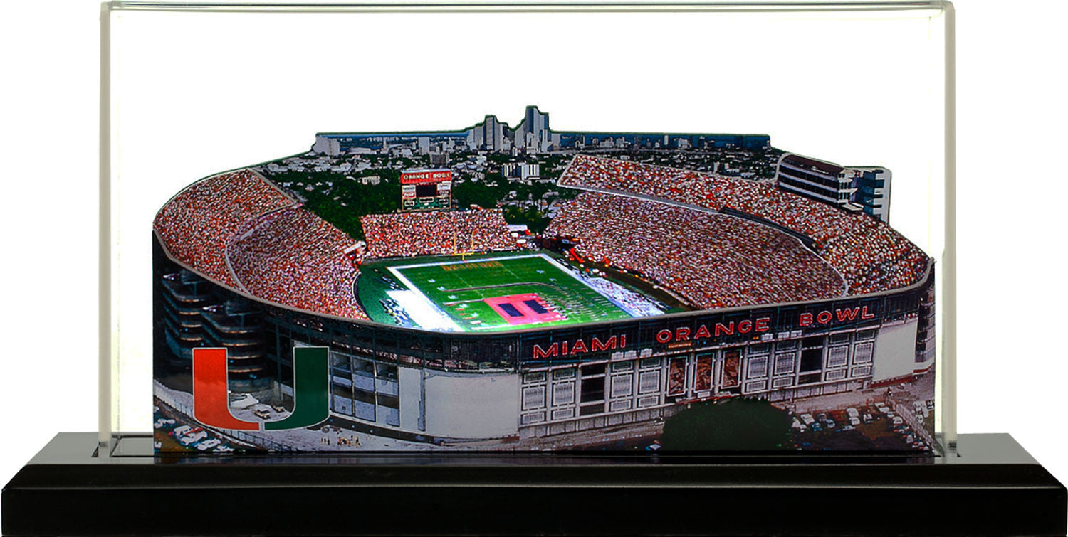 Miami Hurricanes Orange Bowl Stadium LED Layered Wood Replica - Historic (1937-2008)