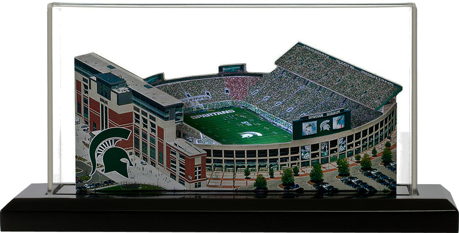 Michigan State Spartans Spartan Stadium (East Lansing) LED Layered Wood Replica