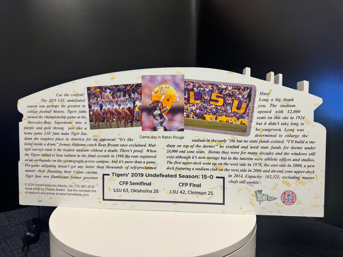 LSU Tigers Tiger Stadium (Baton Rouge) LED Layered Wood Replica