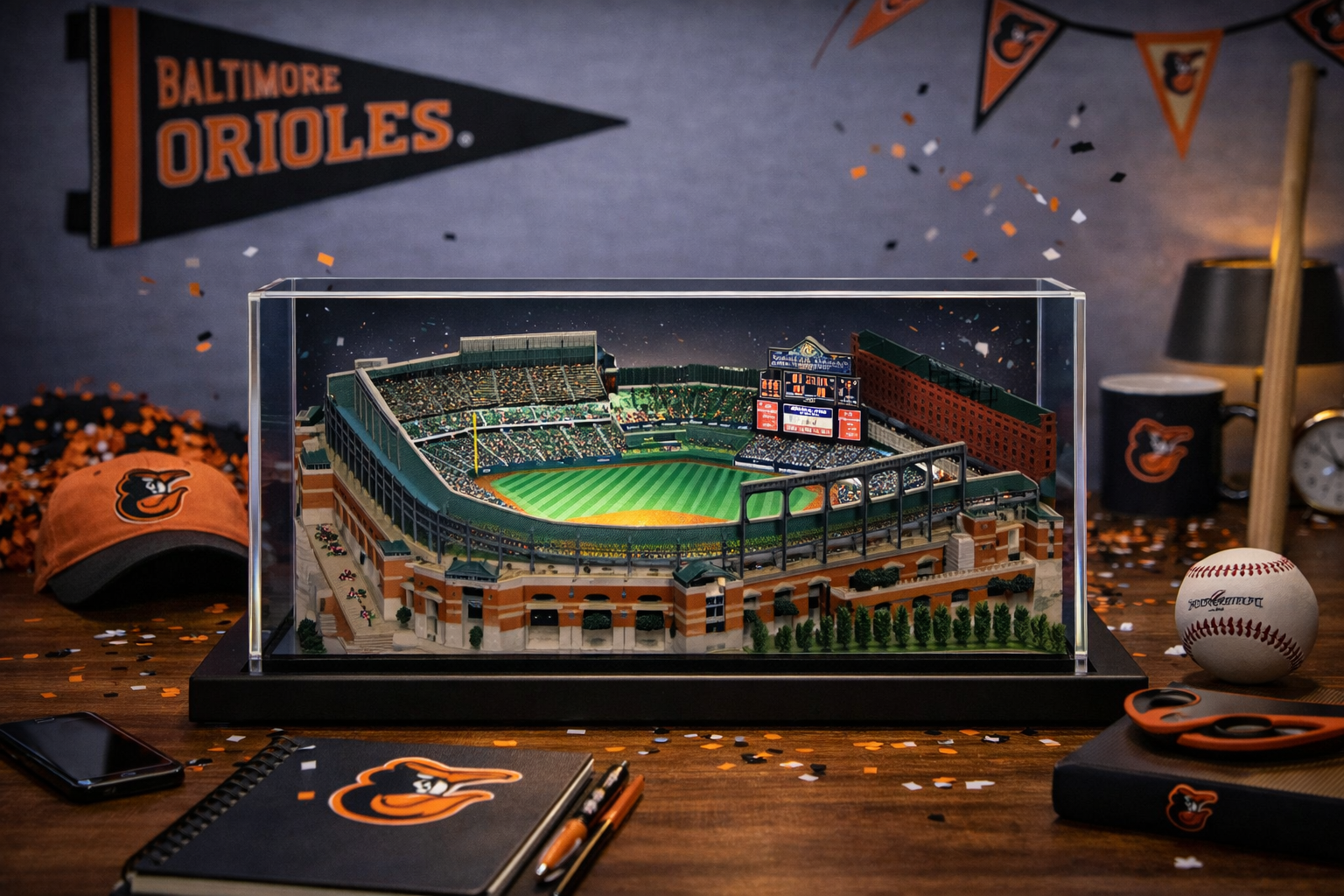 Baltimore Orioles Oriole Park at Camden Yards LED Layered Wood Replica