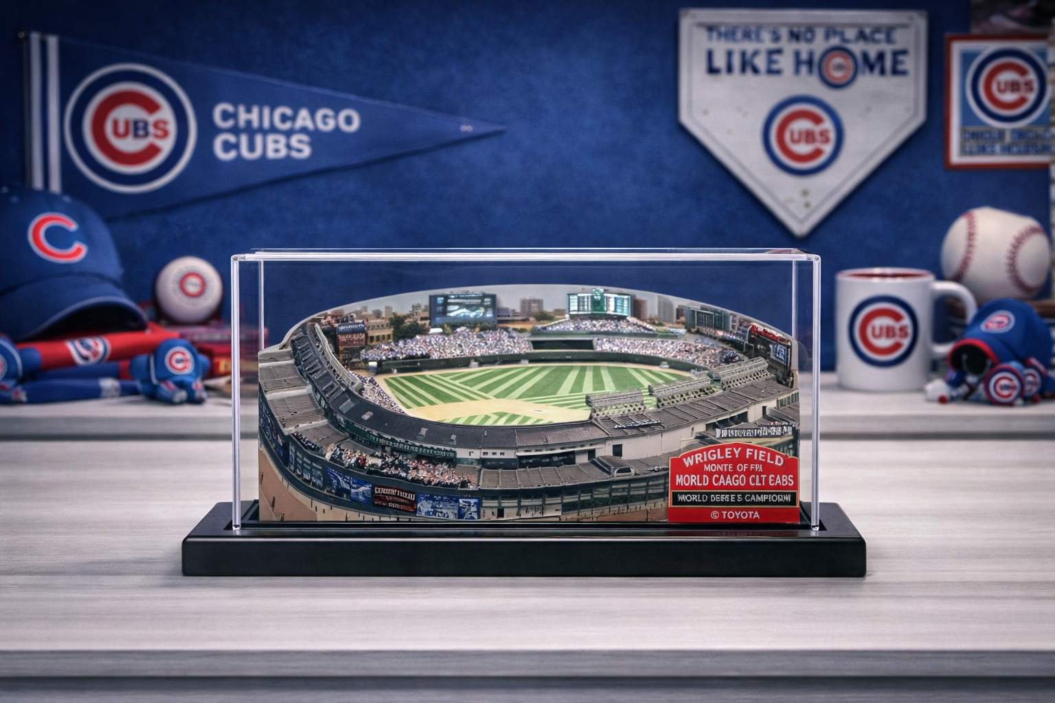 Chicago Cubs Wrigley Field LED Layered Wood Replica