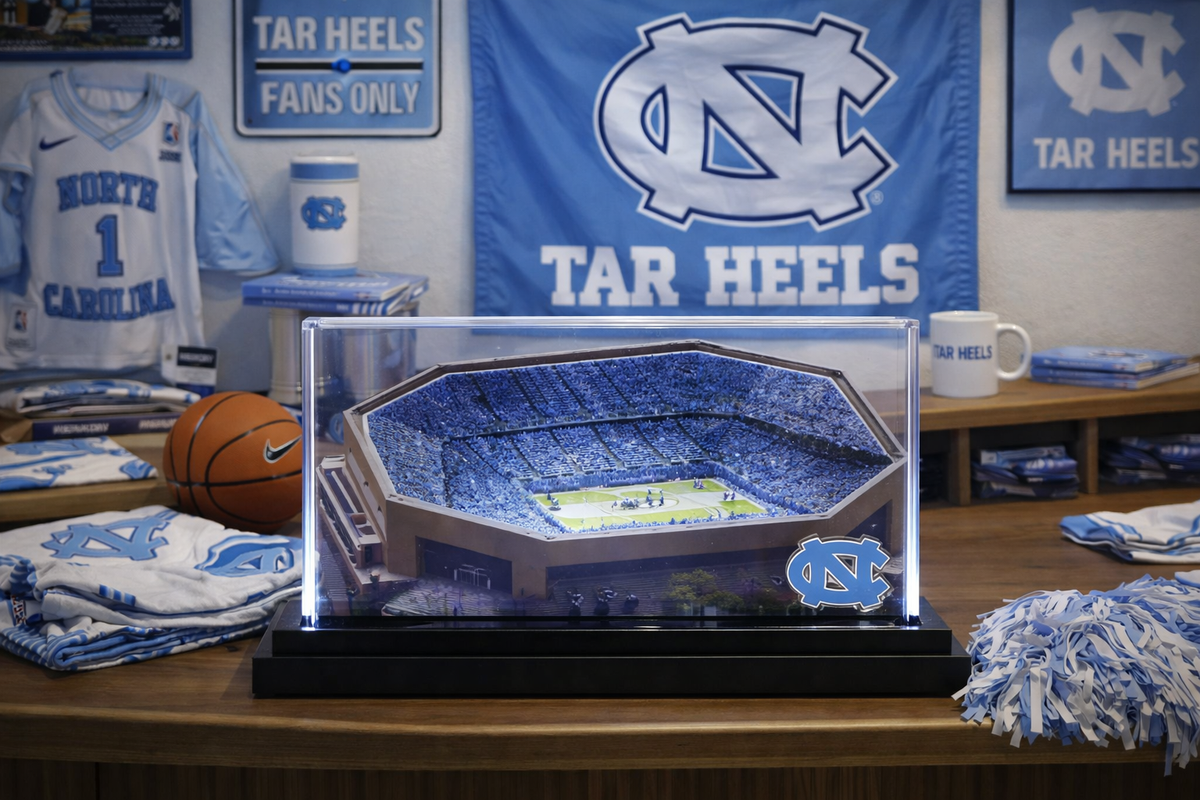 North Carolina Tar Heels Dean Smith Center (Chapel Hill) LED Layered Wood Replica