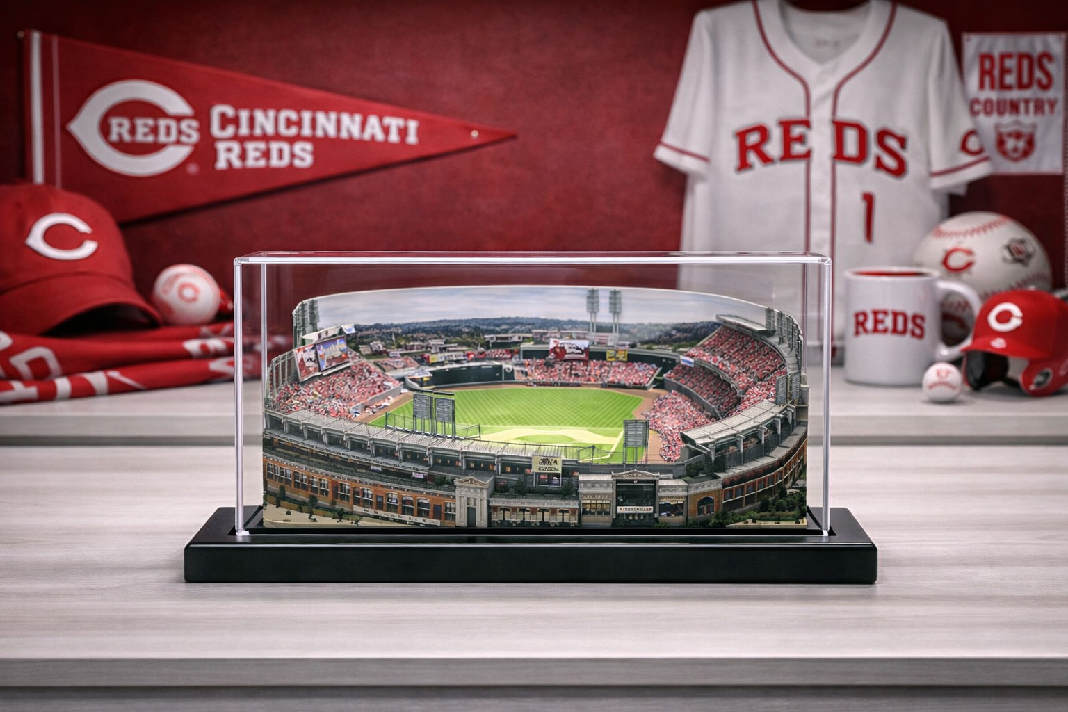 Cincinnati Reds Great American Ball Park LED Layered Wood Replica