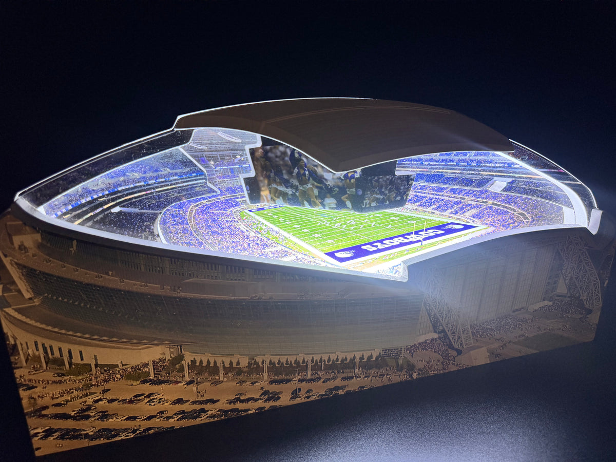 Dallas Cowboys AT&T Stadium LED Layered Wood Replica