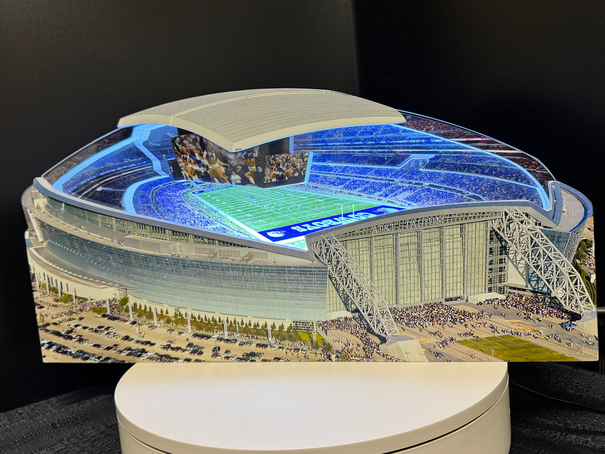 Dallas Cowboys AT&T Stadium LED Layered Wood Replica