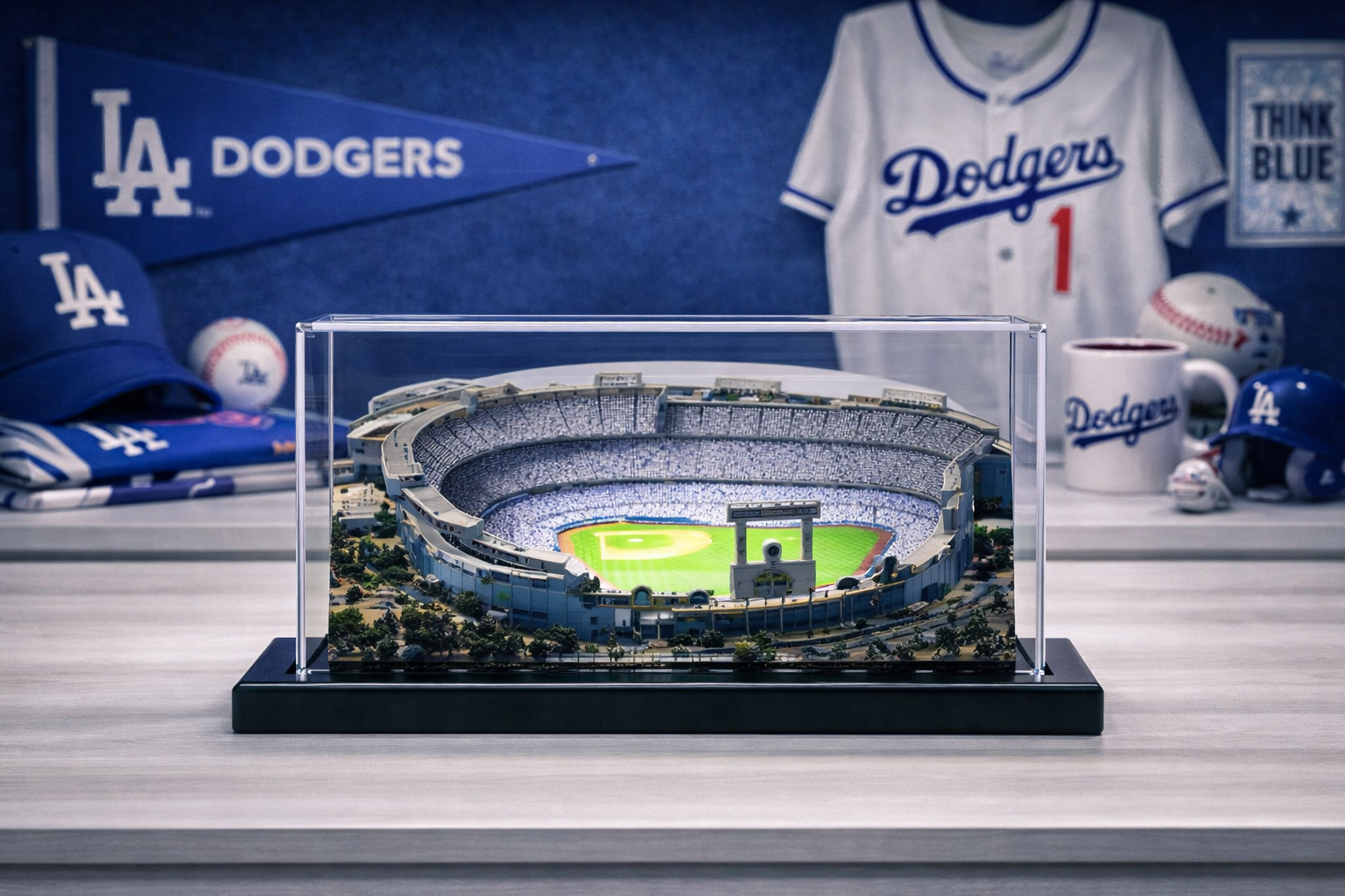Los Angeles Dodgers Dodger Stadium LED Layered Wood Replica