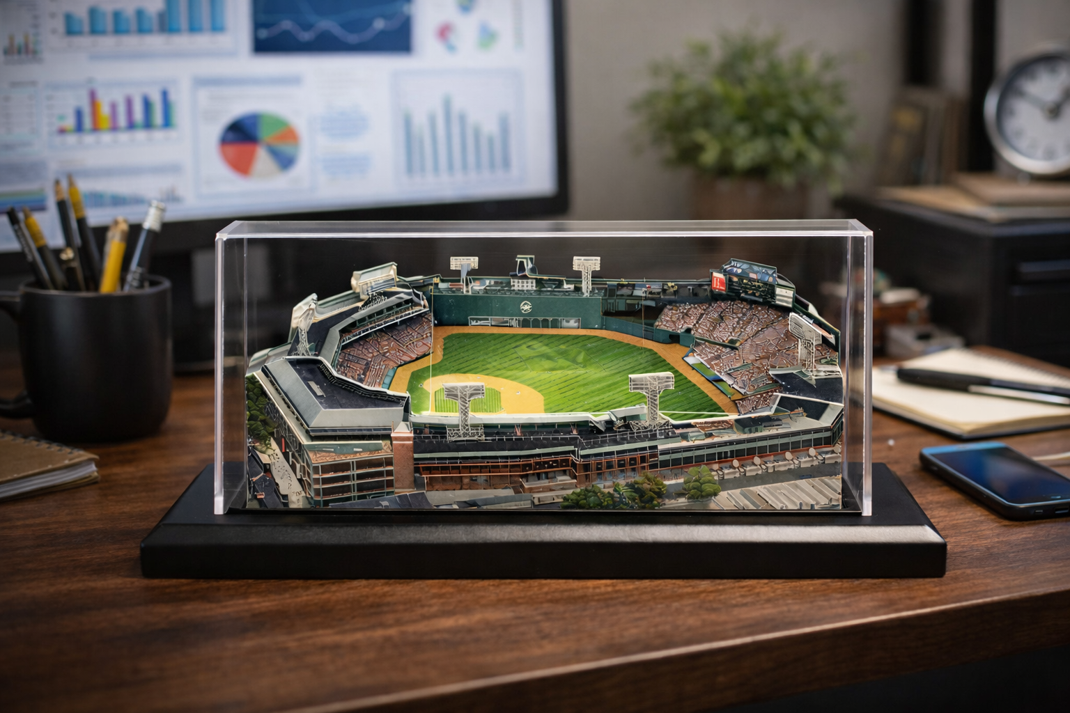Boston Red Sox Fenway Park LED Layered Wood Replica