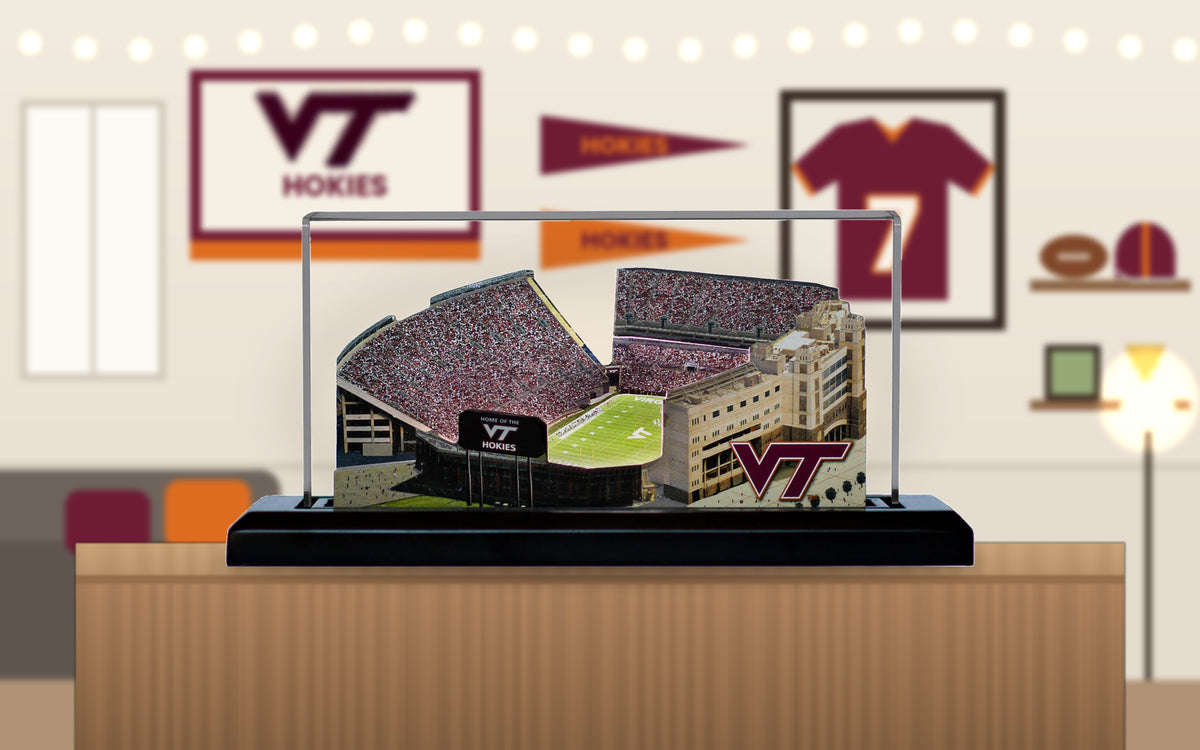 Virginia Tech Hokies Lane Stadium (Blacksburg) LED Layered Wood Replica