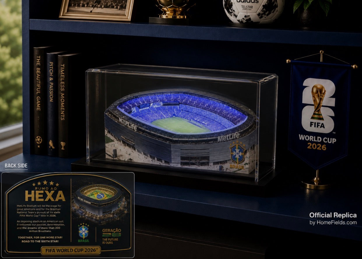 Brazil National Soccer Team New York New Jersey Stadium LED Layered Wood Replica - 2026 FIFA World Cup Limited Edition
