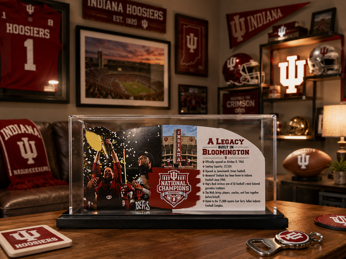 Indiana Hoosiers Memorial Stadium (Bloomington) LED Layered Wood Replica - Championship Edition