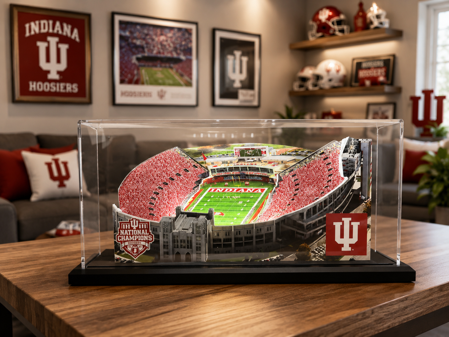 Indiana Hoosiers Memorial Stadium (Bloomington) LED Layered Wood Replica - Championship Edition