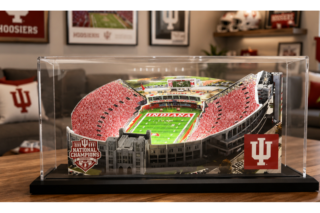 Indiana Hoosiers Memorial Stadium (Bloomington) LED Layered Wood Replica - Championship Edition