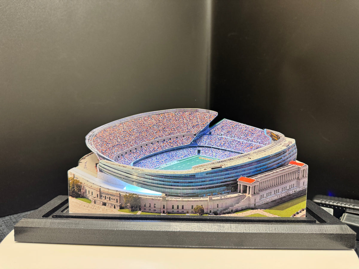 Chicago Bears Soldier Field LED Layered Wood Replica