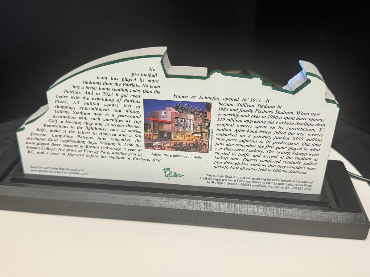 New England Patriots Gillette Stadium (Foxborough) LED Layered Wood Replica