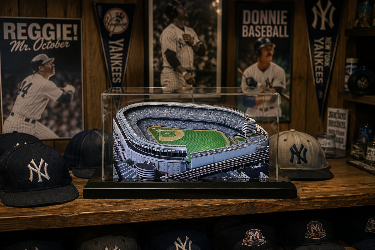 New York Yankees Renovated Yankee Stadium LED Layered Wood Replica - Historic (1976-2008)