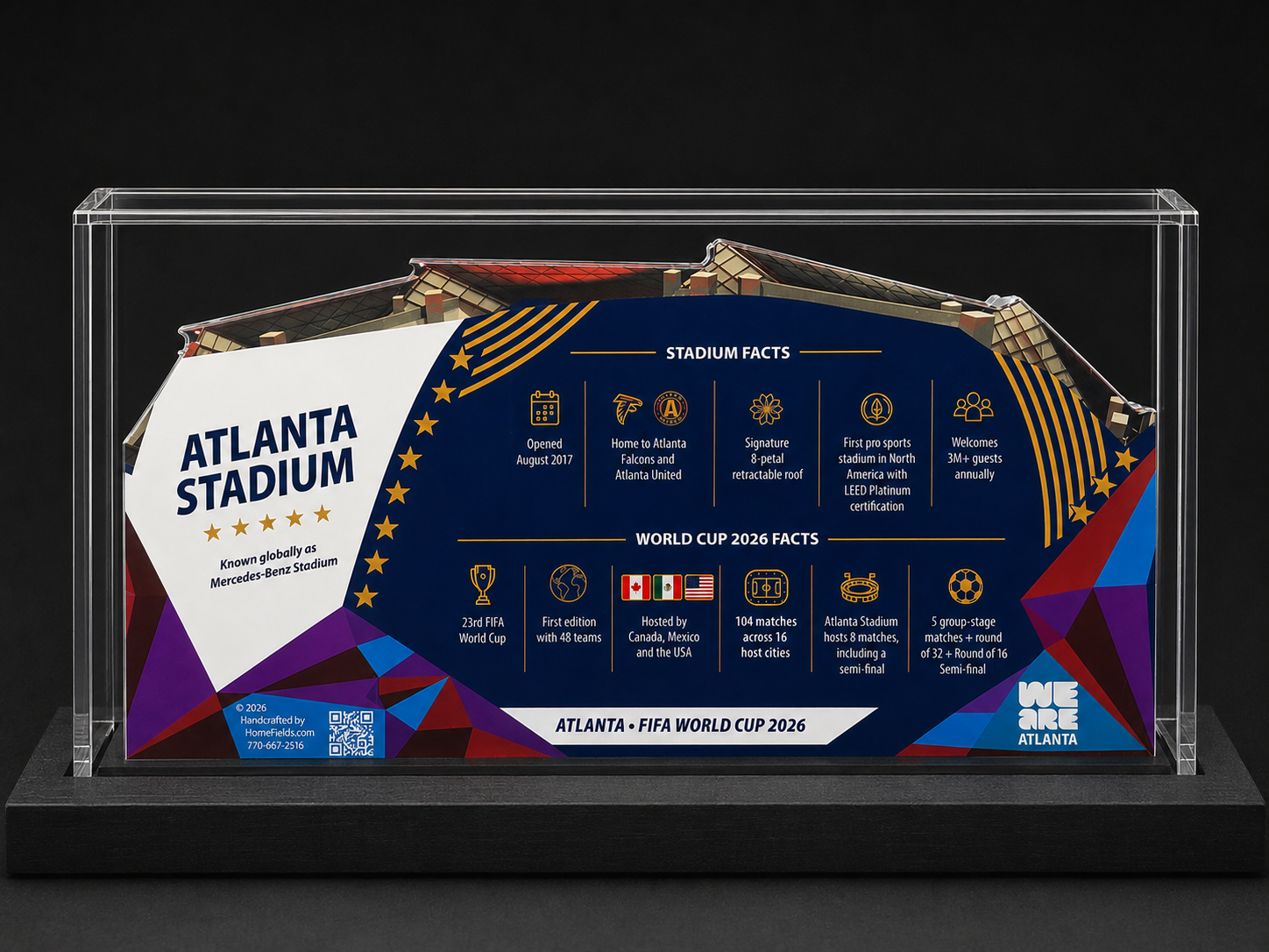 Atlanta (Mercedes Benz) Stadium LED Layered Wood Replica - 2026 FIFA World Cup Limited Edition