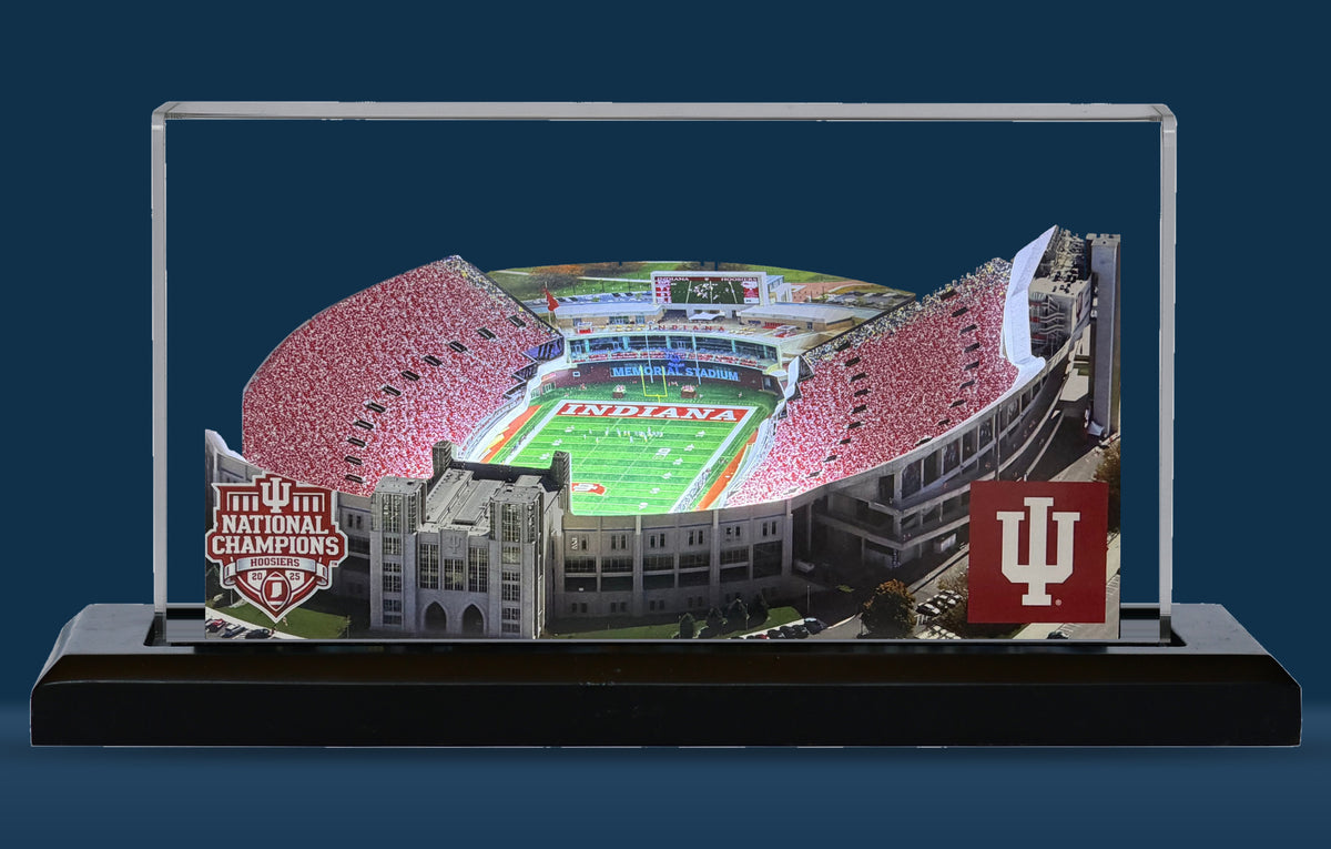 Indiana Hoosiers Memorial Stadium (Bloomington) LED Layered Wood Replica - Championship Edition