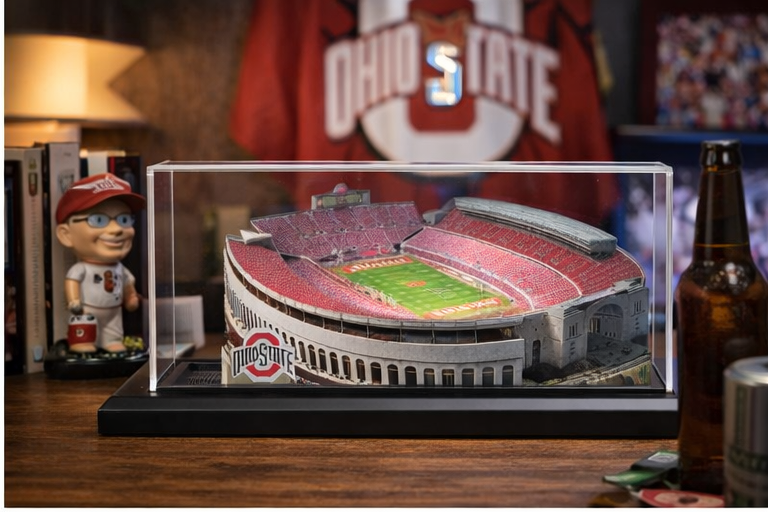 Ohio State Buckeyes Ohio Stadium LED Layered Wood Replica