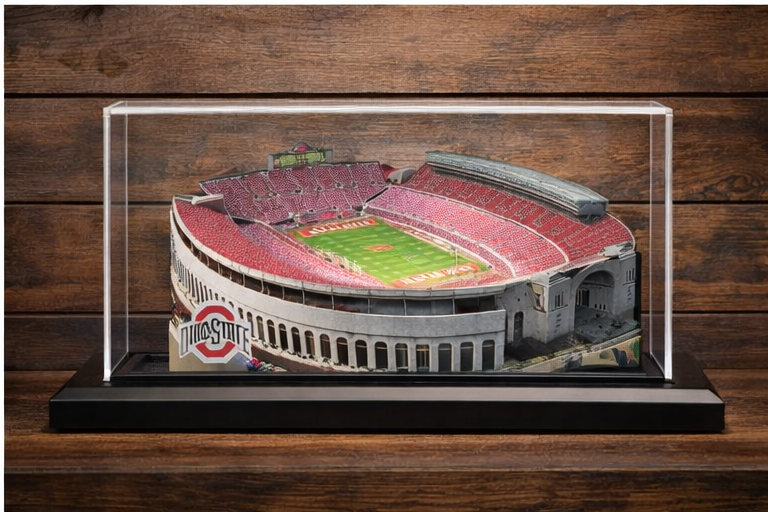 Ohio State Buckeyes Ohio Stadium LED Layered Wood Replica