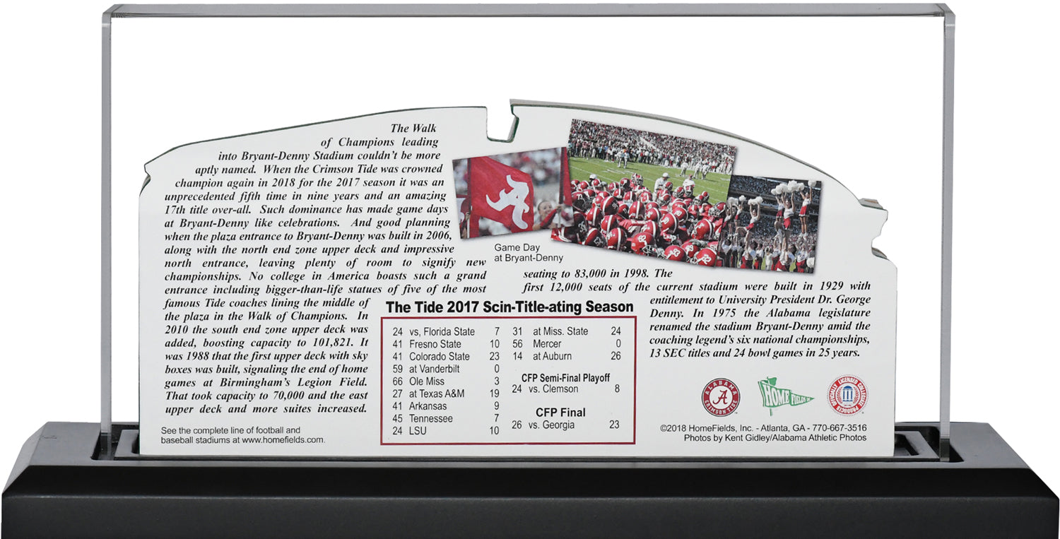 Alabama Crimson Tide Bryant-Denny Stadium (Tuscaloosa) LED Layered Wood Replica