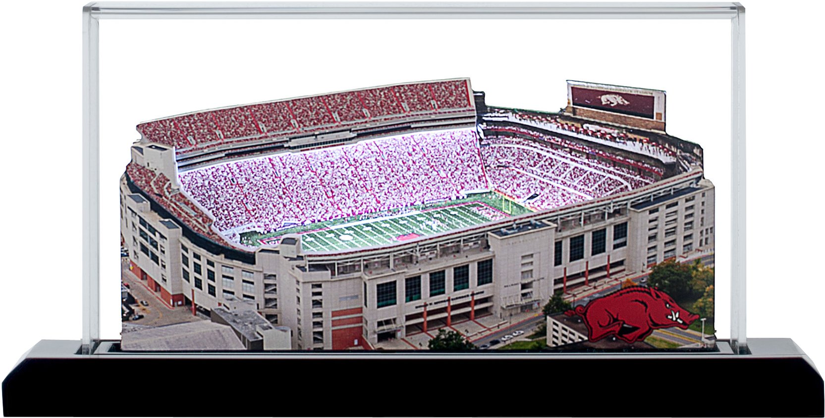 Arkansas Razorbacks Reynolds Razorback Stadium (Fayetteville) LED Layered Wood Replica