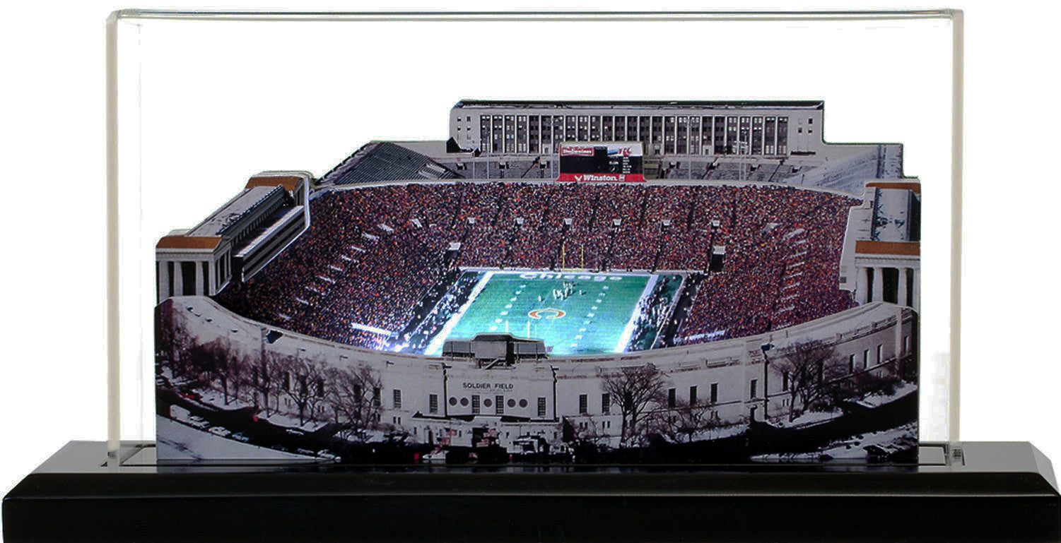 Chicago Bears Old Soldier Field LED Layered Wood Replica - Historic (1971-2001)