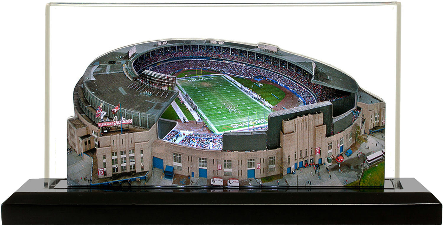 Cleveland Browns Municipal Stadium LED Layered Wood Replica - Historic (1931-1995)