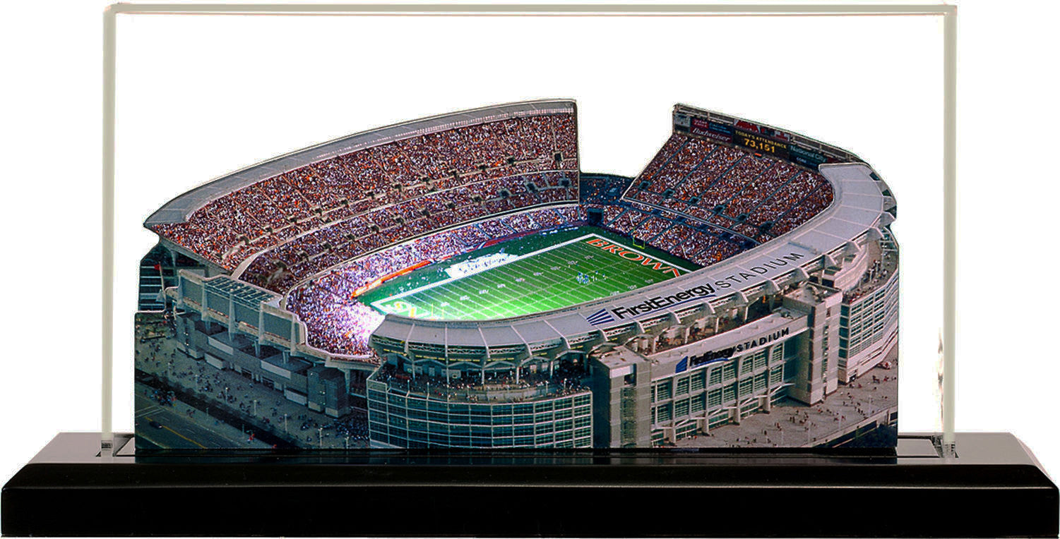 Cleveland Browns FirstEnergy Stadium LED Layered Wood Replica
