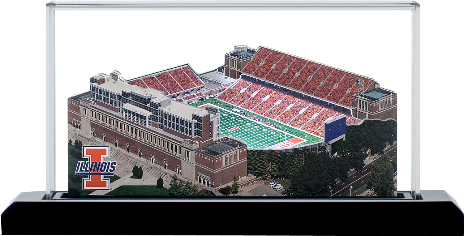 Illinois Fighting Illini Memorial Stadium (Champaign) LED Layered Wood Replica