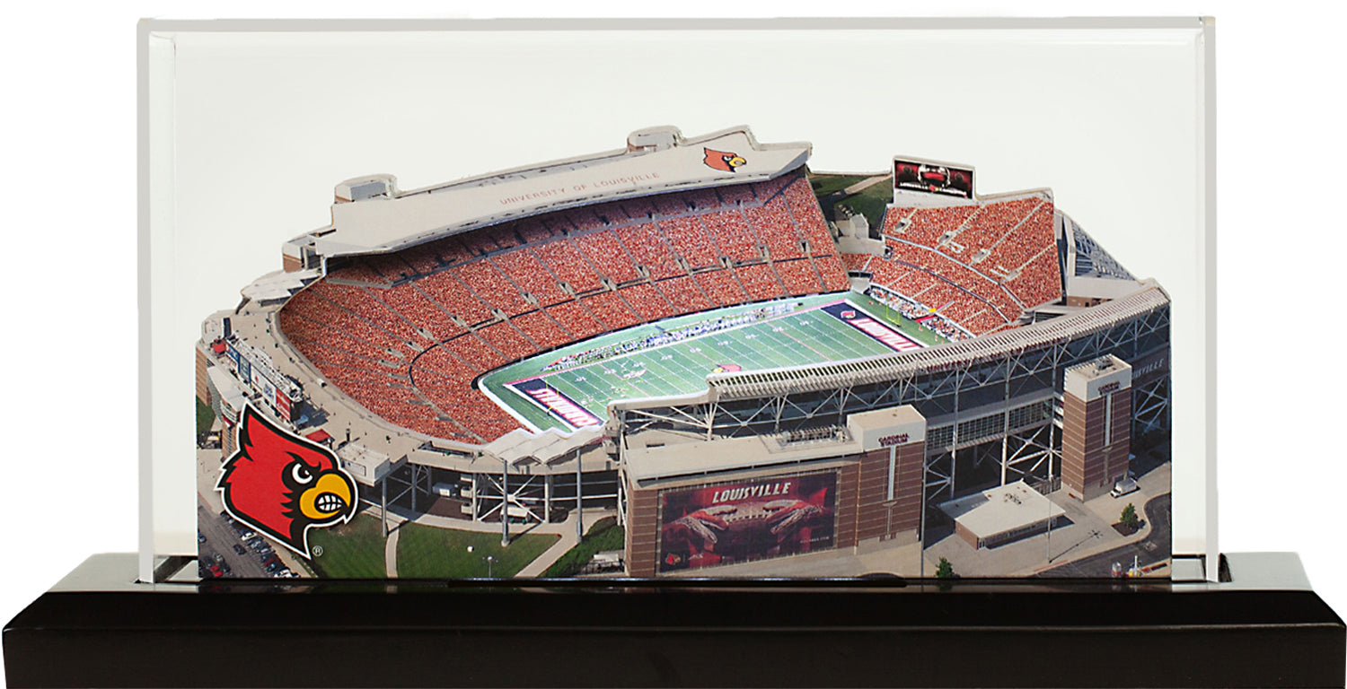Louisville Cardinals L & N Stadium LED Layered Wood Replica