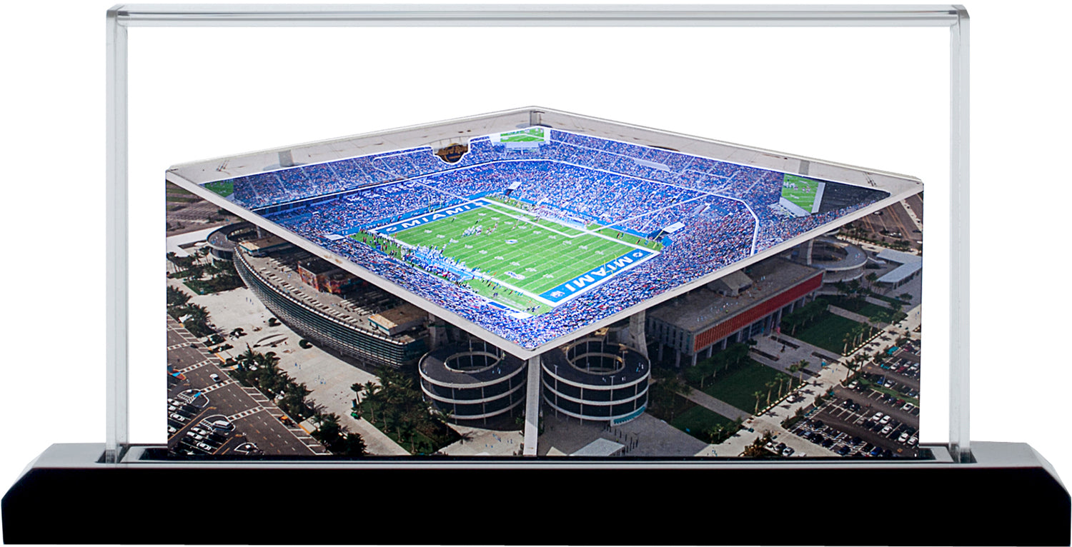 Miami Dolphins Hard Rock Stadium LED Layered Wood Replica