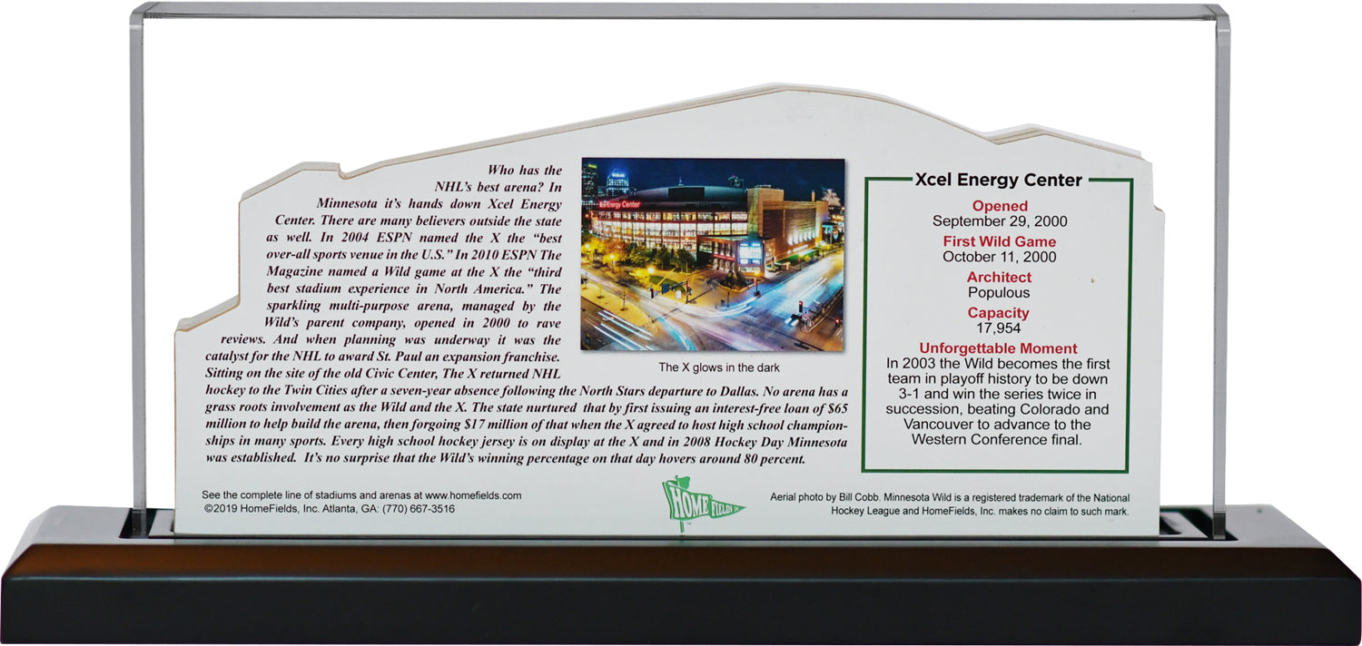 Minnesota Wild Grand Casino Arena St. Paul (formerly Xcel Energy Center) LED Layered Wood Replica