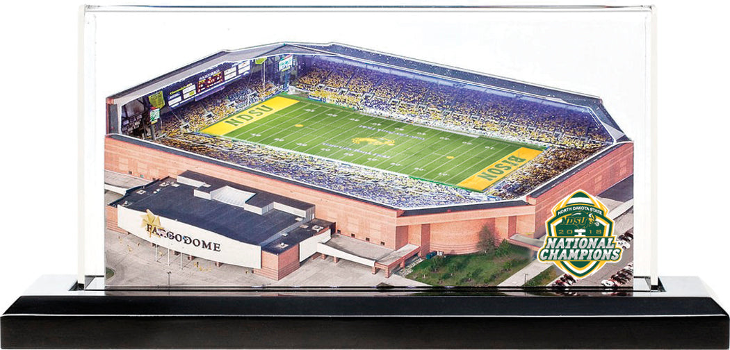North Dakota State Bison Fargodome (Fargo) LED Layered Wood Replica - 2018 National Championship Limited Edition